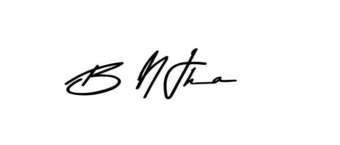 Create a beautiful signature design for name B N Jha. With this signature (Asem Kandis PERSONAL USE) fonts, you can make a handwritten signature for free. B N Jha signature style 9 images and pictures png