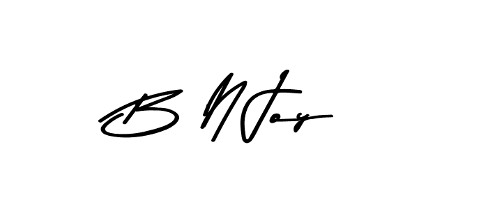 Make a beautiful signature design for name B N Joy. With this signature (Asem Kandis PERSONAL USE) style, you can create a handwritten signature for free. B N Joy signature style 9 images and pictures png
