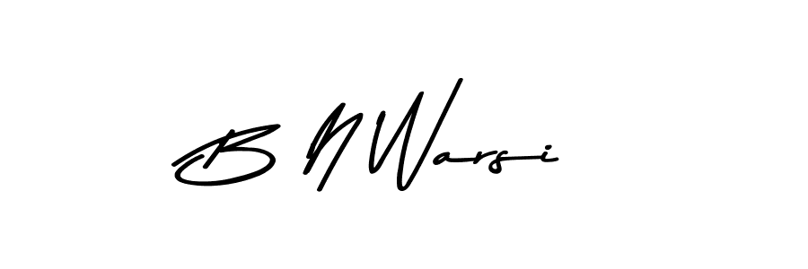 Also You can easily find your signature by using the search form. We will create B N Warsi name handwritten signature images for you free of cost using Asem Kandis PERSONAL USE sign style. B N Warsi signature style 9 images and pictures png