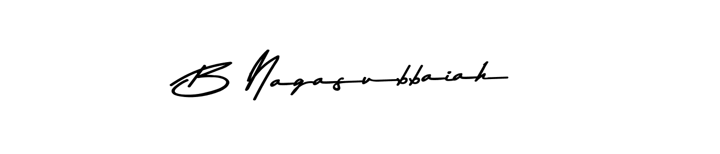 Make a beautiful signature design for name B Nagasubbaiah. With this signature (Asem Kandis PERSONAL USE) style, you can create a handwritten signature for free. B Nagasubbaiah signature style 9 images and pictures png
