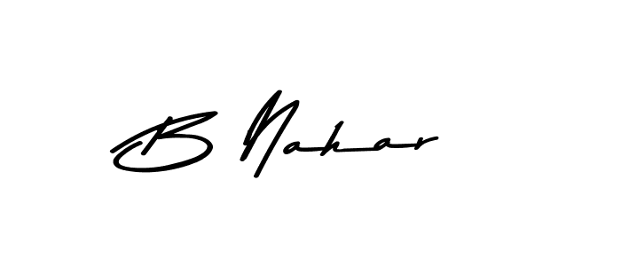 The best way (Asem Kandis PERSONAL USE) to make a short signature is to pick only two or three words in your name. The name B Nahar include a total of six letters. For converting this name. B Nahar signature style 9 images and pictures png