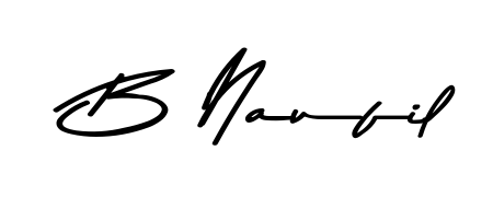 Discover the perfect balance of readability and style for B Naufil with Asem Kandis PERSONAL USE font. Create your dream signature today. B Naufil signature style 9 images and pictures png