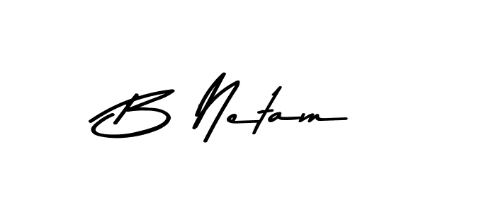 How to make B Netam name signature. Use Asem Kandis PERSONAL USE style for creating short signs online. This is the latest handwritten sign. B Netam signature style 9 images and pictures png