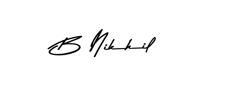 This is the best signature style for the B Nikhil name. Also you like these signature font (Asem Kandis PERSONAL USE). Mix name signature. B Nikhil signature style 9 images and pictures png