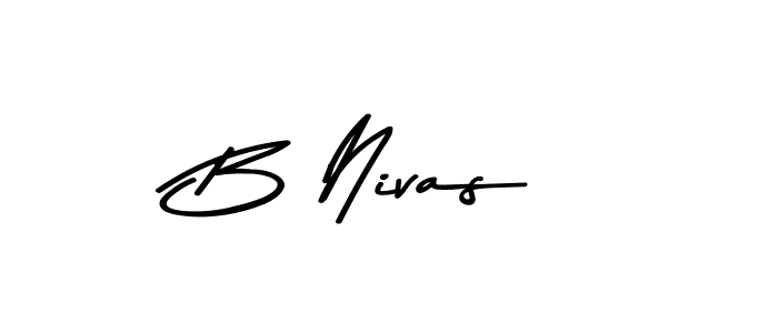 Create a beautiful signature design for name B Nivas. With this signature (Asem Kandis PERSONAL USE) fonts, you can make a handwritten signature for free. B Nivas signature style 9 images and pictures png