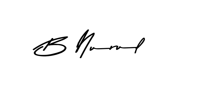 The best way (Asem Kandis PERSONAL USE) to make a short signature is to pick only two or three words in your name. The name B Nurul include a total of six letters. For converting this name. B Nurul signature style 9 images and pictures png