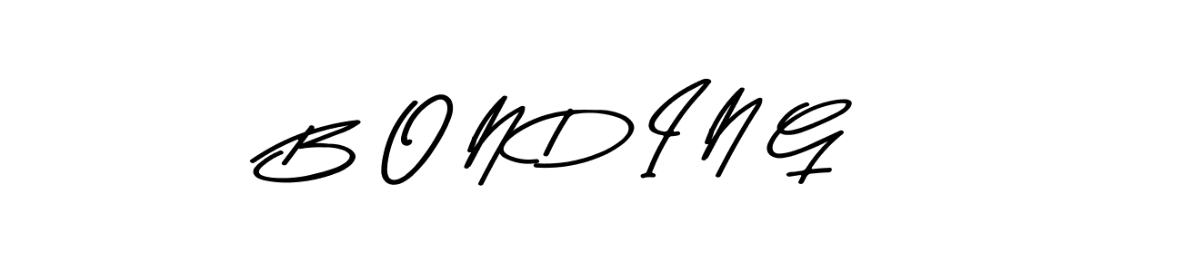 Make a beautiful signature design for name B O N D I N G. With this signature (Asem Kandis PERSONAL USE) style, you can create a handwritten signature for free. B O N D I N G signature style 9 images and pictures png