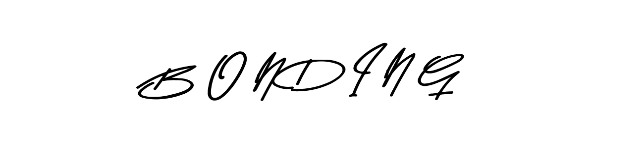 The best way (Asem Kandis PERSONAL USE) to make a short signature is to pick only two or three words in your name. The name B O N D I N G include a total of six letters. For converting this name. B O N D I N G signature style 9 images and pictures png