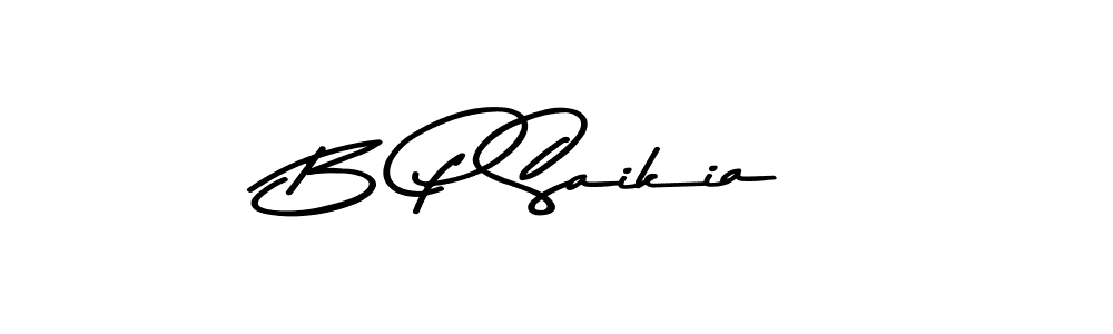 How to make B P Saikia name signature. Use Asem Kandis PERSONAL USE style for creating short signs online. This is the latest handwritten sign. B P Saikia signature style 9 images and pictures png