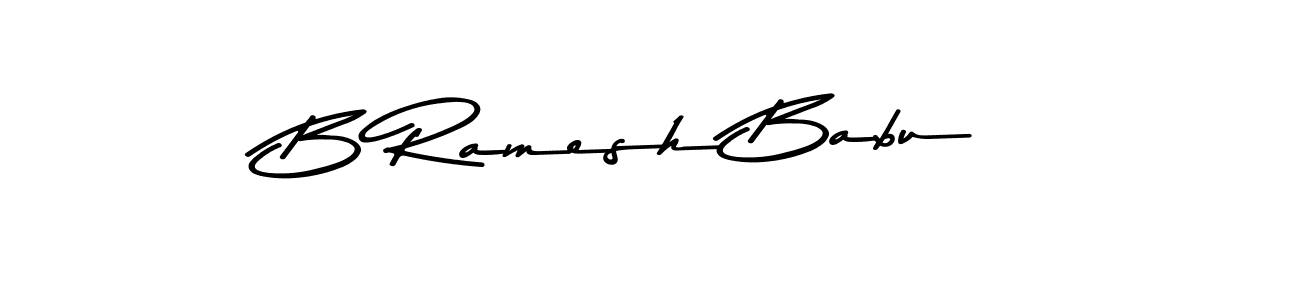 How to make B Ramesh Babu name signature. Use Asem Kandis PERSONAL USE style for creating short signs online. This is the latest handwritten sign. B Ramesh Babu signature style 9 images and pictures png