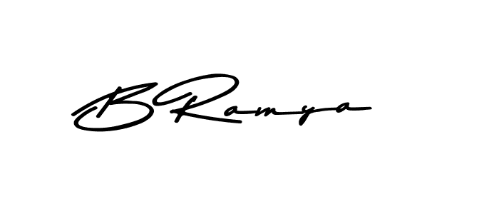 Create a beautiful signature design for name B Ramya. With this signature (Asem Kandis PERSONAL USE) fonts, you can make a handwritten signature for free. B Ramya signature style 9 images and pictures png