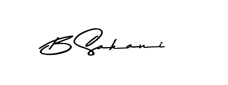 How to make B Sahani name signature. Use Asem Kandis PERSONAL USE style for creating short signs online. This is the latest handwritten sign. B Sahani signature style 9 images and pictures png