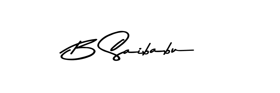 Create a beautiful signature design for name B Saibabu. With this signature (Asem Kandis PERSONAL USE) fonts, you can make a handwritten signature for free. B Saibabu signature style 9 images and pictures png