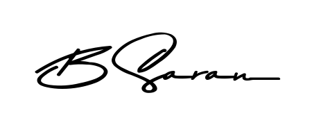 A modern signature idea for name B Saran using Asem Kandis PERSONAL USE font. Clean strokes and elegant curves make it stand out instantly. B Saran signature style 9 images and pictures png