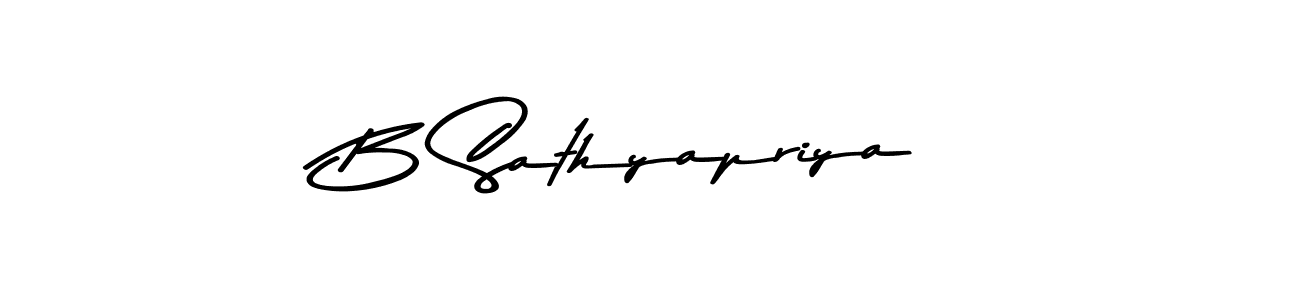 Make a beautiful signature design for name B Sathyapriya. With this signature (Asem Kandis PERSONAL USE) style, you can create a handwritten signature for free. B Sathyapriya signature style 9 images and pictures png