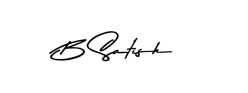 Use a signature maker to create a handwritten signature online. With this signature software, you can design (Asem Kandis PERSONAL USE) your own signature for name B Satish. B Satish signature style 9 images and pictures png
