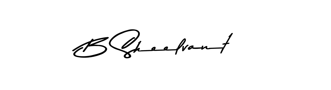 How to make B Sheelvant name signature. Use Asem Kandis PERSONAL USE style for creating short signs online. This is the latest handwritten sign. B Sheelvant signature style 9 images and pictures png