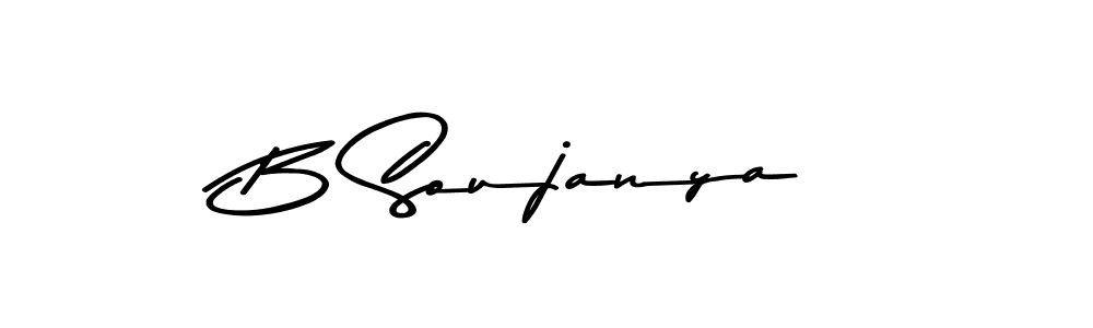 Make a beautiful signature design for name B Soujanya. With this signature (Asem Kandis PERSONAL USE) style, you can create a handwritten signature for free. B Soujanya signature style 9 images and pictures png