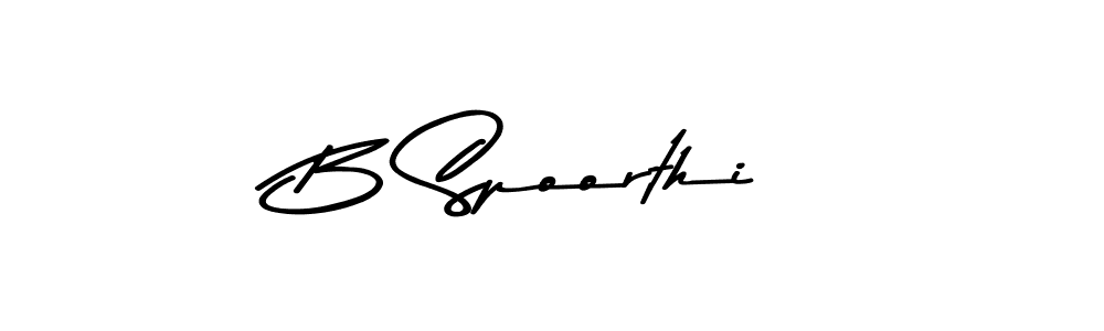 B Spoorthi stylish signature style. Best Handwritten Sign (Asem Kandis PERSONAL USE) for my name. Handwritten Signature Collection Ideas for my name B Spoorthi. B Spoorthi signature style 9 images and pictures png