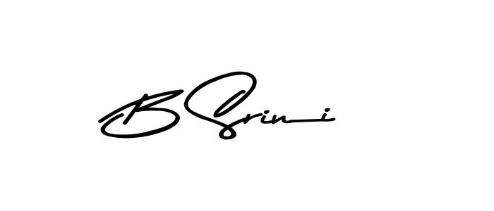 How to make B Srini name signature. Use Asem Kandis PERSONAL USE style for creating short signs online. This is the latest handwritten sign. B Srini signature style 9 images and pictures png