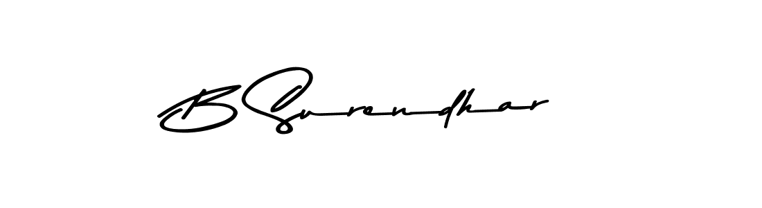 Make a beautiful signature design for name B Surendhar. With this signature (Asem Kandis PERSONAL USE) style, you can create a handwritten signature for free. B Surendhar signature style 9 images and pictures png