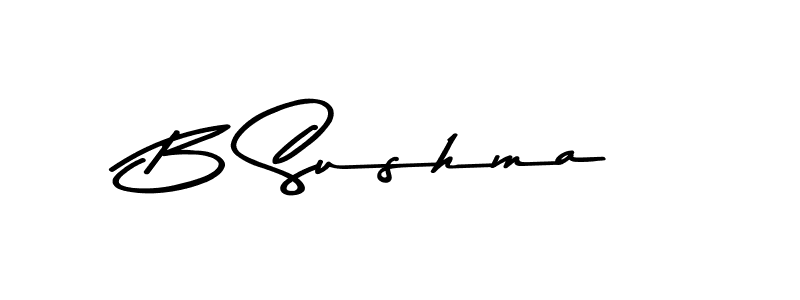 Make a beautiful signature design for name B Sushma. With this signature (Asem Kandis PERSONAL USE) style, you can create a handwritten signature for free. B Sushma signature style 9 images and pictures png