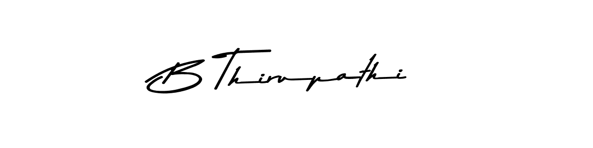 Create a beautiful signature design for name B Thirupathi. With this signature (Asem Kandis PERSONAL USE) fonts, you can make a handwritten signature for free. B Thirupathi signature style 9 images and pictures png