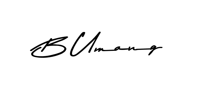 How to make B Umang name signature. Use Asem Kandis PERSONAL USE style for creating short signs online. This is the latest handwritten sign. B Umang signature style 9 images and pictures png