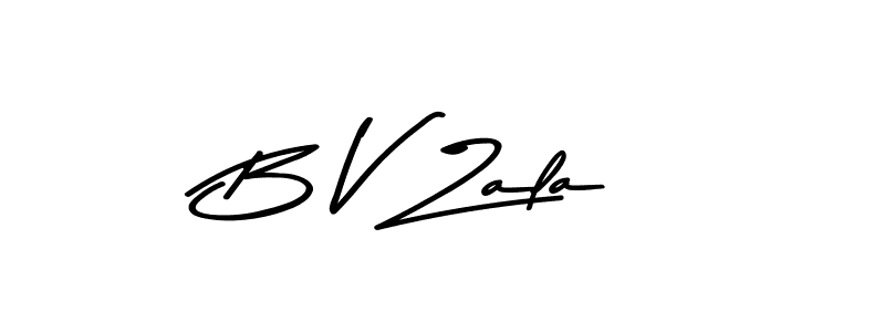 You should practise on your own different ways (Asem Kandis PERSONAL USE) to write your name (B V Zala) in signature. don't let someone else do it for you. B V Zala signature style 9 images and pictures png