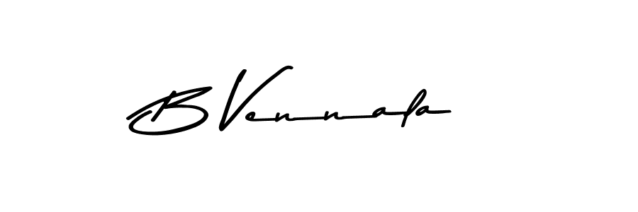 How to make B Vennala signature? Asem Kandis PERSONAL USE is a professional autograph style. Create handwritten signature for B Vennala name. B Vennala signature style 9 images and pictures png
