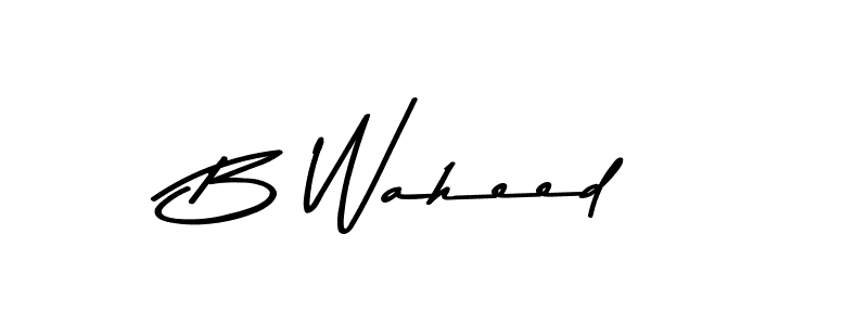 How to make B Waheed name signature. Use Asem Kandis PERSONAL USE style for creating short signs online. This is the latest handwritten sign. B Waheed signature style 9 images and pictures png