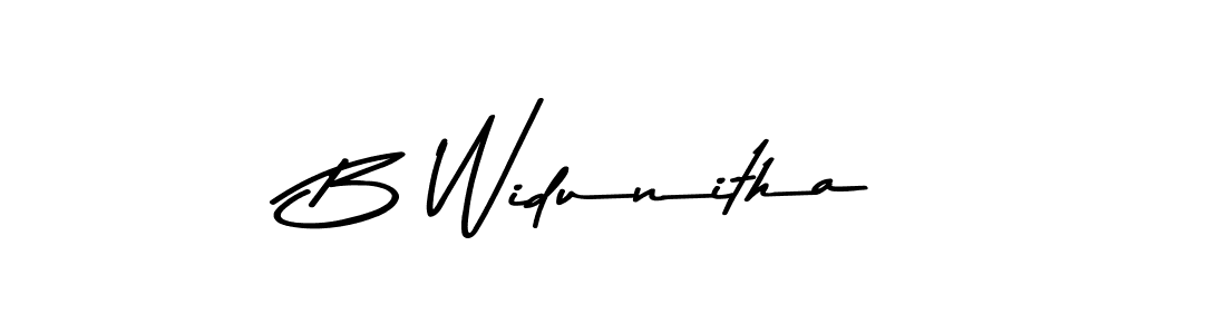 Use a signature maker to create a handwritten signature online. With this signature software, you can design (Asem Kandis PERSONAL USE) your own signature for name B Widunitha. B Widunitha signature style 9 images and pictures png