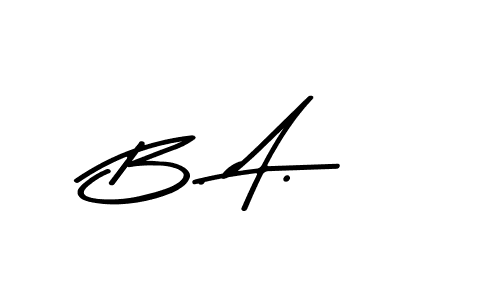 Create a beautiful signature design for name B. A.. With this signature (Asem Kandis PERSONAL USE) fonts, you can make a handwritten signature for free. B. A. signature style 9 images and pictures png