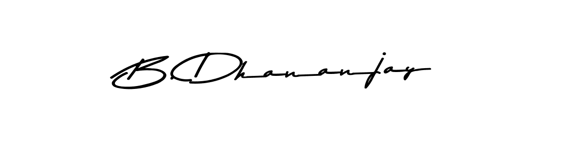 The best way (Asem Kandis PERSONAL USE) to make a short signature is to pick only two or three words in your name. The name B. Dhananjay include a total of six letters. For converting this name. B. Dhananjay signature style 9 images and pictures png