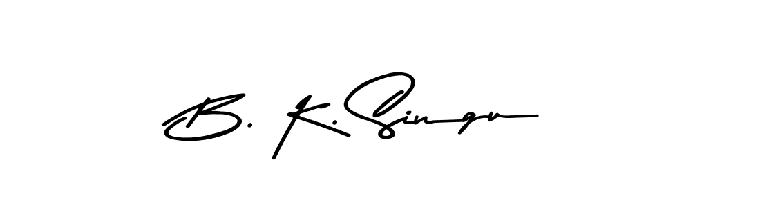 Create a beautiful signature design for name B. K. Singu. With this signature (Asem Kandis PERSONAL USE) fonts, you can make a handwritten signature for free. B. K. Singu signature style 9 images and pictures png