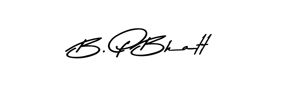 How to make B. P Bhatt name signature. Use Asem Kandis PERSONAL USE style for creating short signs online. This is the latest handwritten sign. B. P Bhatt signature style 9 images and pictures png