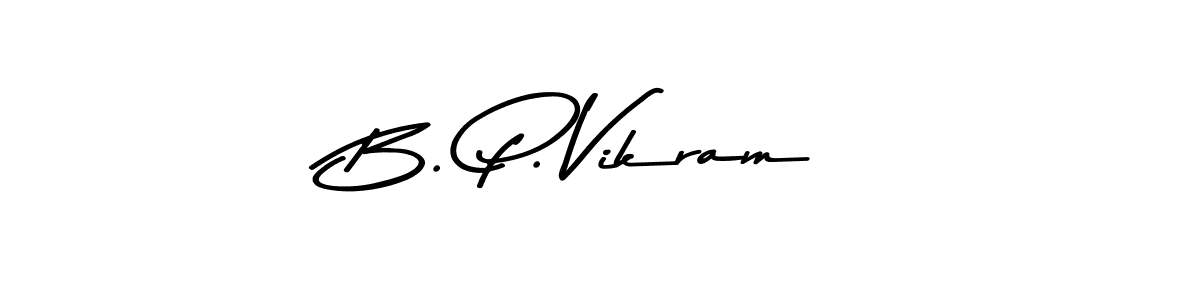The best way (Asem Kandis PERSONAL USE) to make a short signature is to pick only two or three words in your name. The name B. P. Vikram include a total of six letters. For converting this name. B. P. Vikram signature style 9 images and pictures png