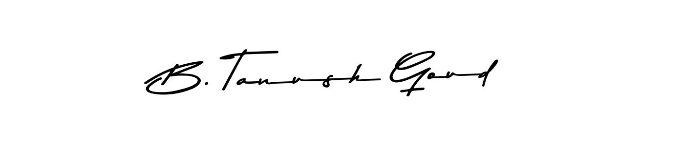 The best way (Asem Kandis PERSONAL USE) to make a short signature is to pick only two or three words in your name. The name B. Tanush Goud include a total of six letters. For converting this name. B. Tanush Goud signature style 9 images and pictures png