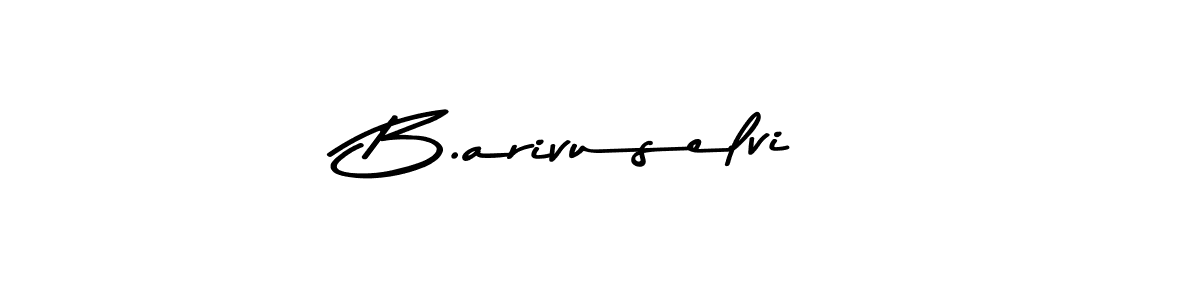 The best way (Asem Kandis PERSONAL USE) to make a short signature is to pick only two or three words in your name. The name B.arivuselvi include a total of six letters. For converting this name. B.arivuselvi signature style 9 images and pictures png