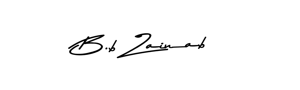 How to make B.b Zainab name signature. Use Asem Kandis PERSONAL USE style for creating short signs online. This is the latest handwritten sign. B.b Zainab signature style 9 images and pictures png