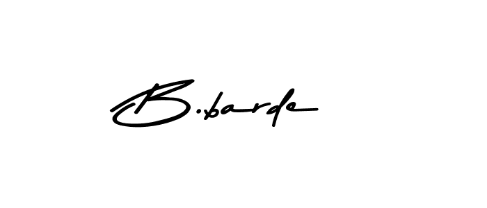 How to make B.barde name signature. Use Asem Kandis PERSONAL USE style for creating short signs online. This is the latest handwritten sign. B.barde signature style 9 images and pictures png