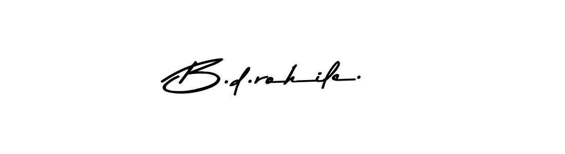 The best way (Asem Kandis PERSONAL USE) to make a short signature is to pick only two or three words in your name. The name B.d.rohile. include a total of six letters. For converting this name. B.d.rohile. signature style 9 images and pictures png