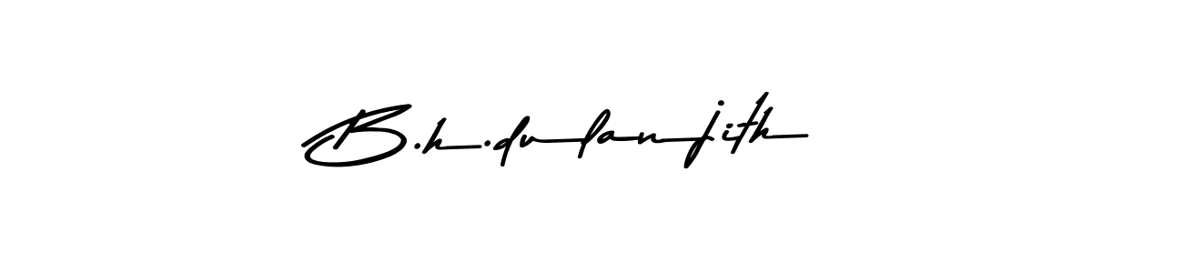The best way (Asem Kandis PERSONAL USE) to make a short signature is to pick only two or three words in your name. The name B.h.dulanjith include a total of six letters. For converting this name. B.h.dulanjith signature style 9 images and pictures png