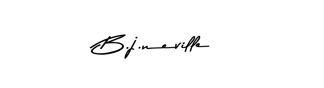 Create a beautiful signature design for name B.j.neville. With this signature (Asem Kandis PERSONAL USE) fonts, you can make a handwritten signature for free. B.j.neville signature style 9 images and pictures png