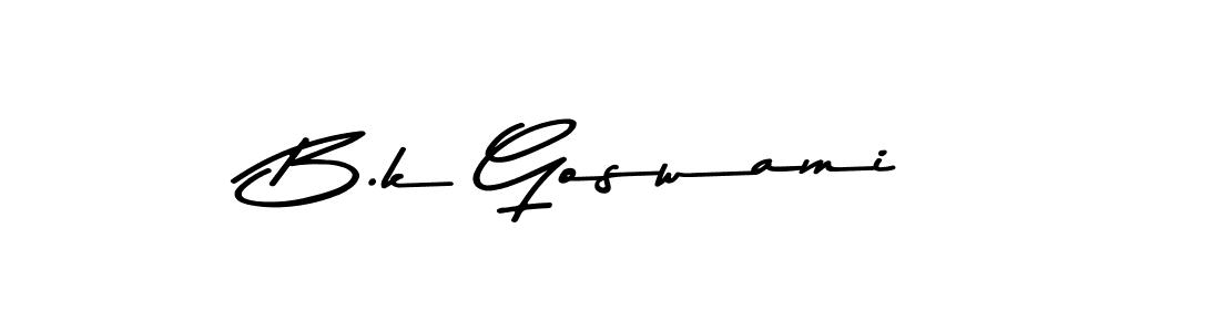 Make a beautiful signature design for name B.k Goswami. With this signature (Asem Kandis PERSONAL USE) style, you can create a handwritten signature for free. B.k Goswami signature style 9 images and pictures png