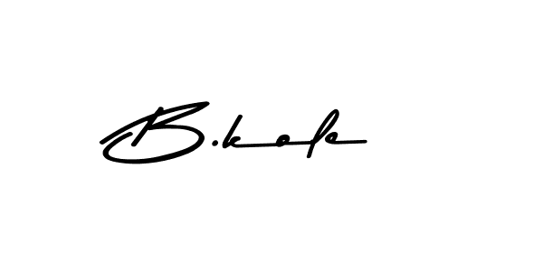 How to make B.kole name signature. Use Asem Kandis PERSONAL USE style for creating short signs online. This is the latest handwritten sign. B.kole signature style 9 images and pictures png