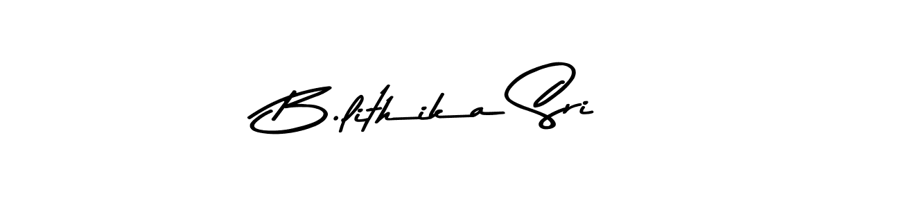 Make a beautiful signature design for name B.lithika Sri. With this signature (Asem Kandis PERSONAL USE) style, you can create a handwritten signature for free. B.lithika Sri signature style 9 images and pictures png