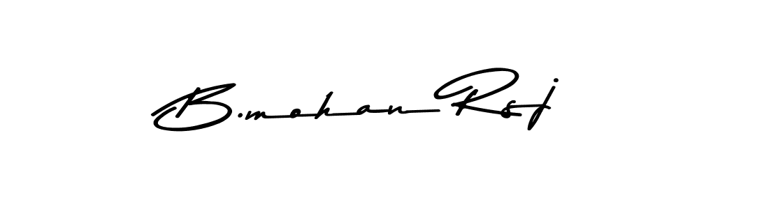 The best way (Asem Kandis PERSONAL USE) to make a short signature is to pick only two or three words in your name. The name B.mohan Rsj include a total of six letters. For converting this name. B.mohan Rsj signature style 9 images and pictures png