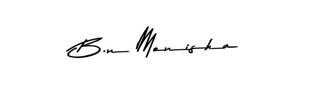 Use a signature maker to create a handwritten signature online. With this signature software, you can design (Asem Kandis PERSONAL USE) your own signature for name B.n Monisha. B.n Monisha signature style 9 images and pictures png