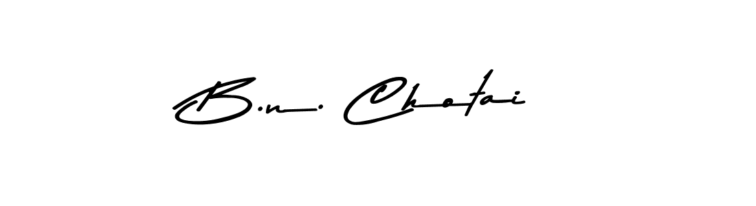 How to make B.n. Chotai name signature. Use Asem Kandis PERSONAL USE style for creating short signs online. This is the latest handwritten sign. B.n. Chotai signature style 9 images and pictures png